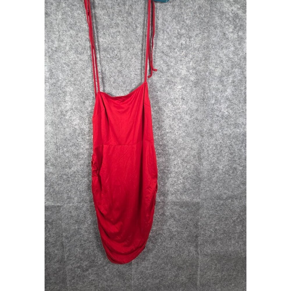 Anthropologie Hutch NWT Red Ruched Halter Dress Women’s M Cocktail Party Core